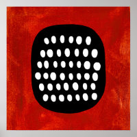 Simple Black White and Red Poster Wall Art