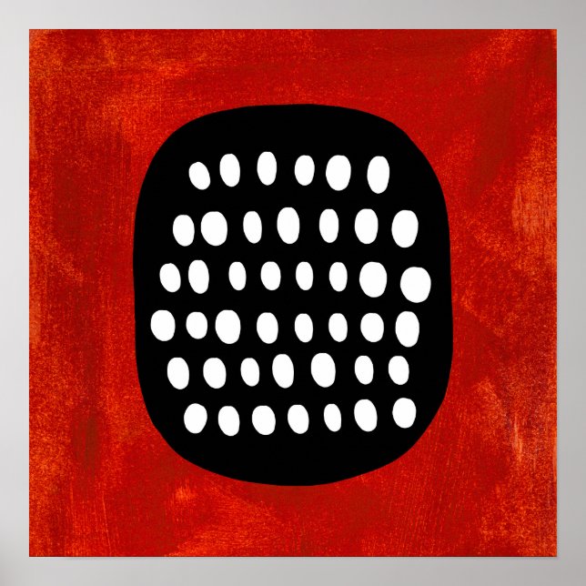 Simple Black White and Red Poster Wall Art (Front)