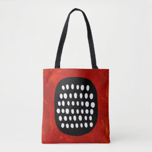 Simple Black White and Red Tote Bag