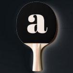 Simple Black White Bold Retro Monogram Initial Ping Pong Paddle<br><div class="desc">Simple Black White Bold Retro Monogram Initial Ping Pong Paddle</div>
