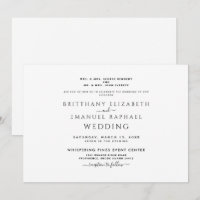 Simple Black & White Both Parents Listed Invitatio