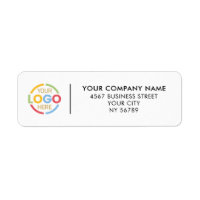 Simple Black White Business Logo Return Address