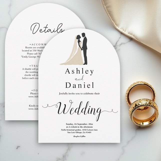 Simple Black & White Calligraphy Romantic Wedding Invitation (Creator Uploaded)