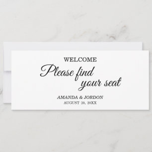Simple Black White Calligraphy Seat Chart Header