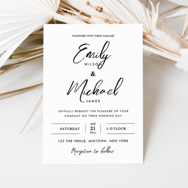 Simple Black & White Calligraphy Wedding Invitation (Creator Uploaded)