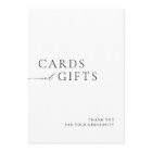 Simple Black & White Cards & Gifts Wedding Sign