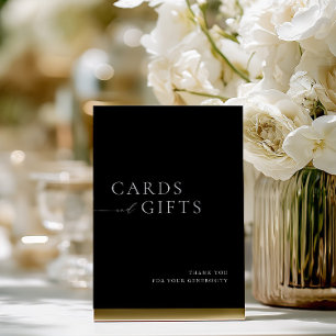 Simple Black & White Cards & Gifts Wedding Sign