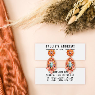 Simple Black White Centre Earring Display Card