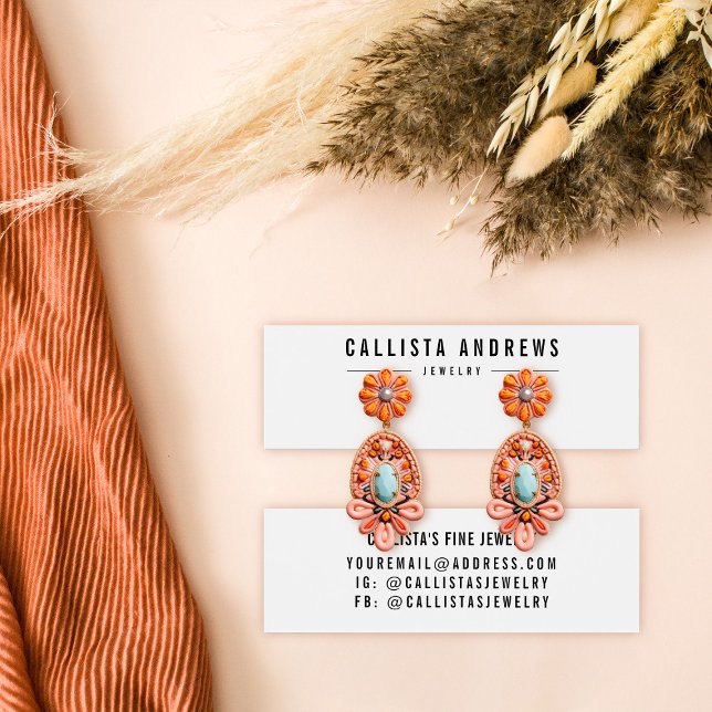 Simple Black White Centre Earring Display Card (Creator Uploaded)