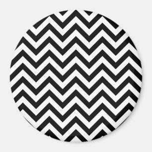 Simple Black White Chevron Pattern Magnet