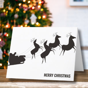 Simple Black White Christmas Holiday Card