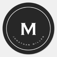 Simple Black White Classic Monogram