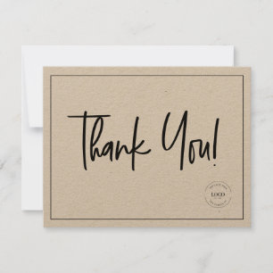 Simple Black White Company Logo Social Thank You