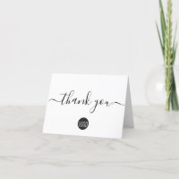 Simple Black White Company Logo Social Thank You