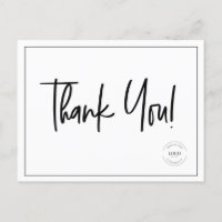 Simple Black White Company Logo Social Thank You