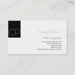 Simple Black White Consultant Business Card