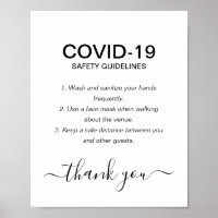 Simple Black & White Covid Safety Guidelines Party
