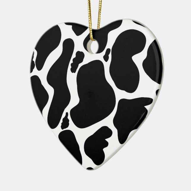 Simple Black white Cow Spots Animal Ceramic Tree Decoration (Left)