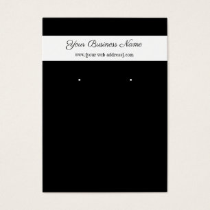 Simple Black White Custom Earring Business Card