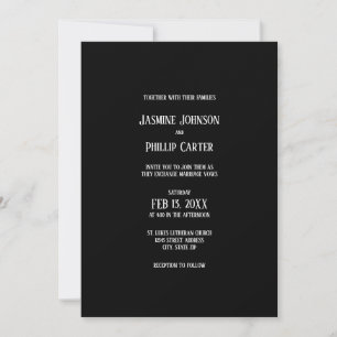 Simple Black & White Design - Wedding Invitation