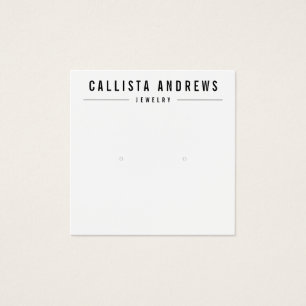Simple Black White Earring Display Card