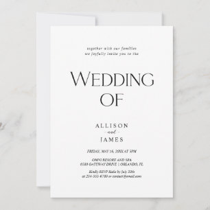 Simple Black & White Elegant & Timeless  Invitation