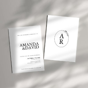 Simple Black & White Elegant Wedding Invitation