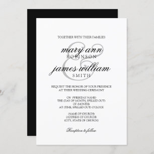 Simple Black & White Elegant Wedding Invitation