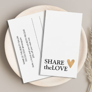 Simple Black White Faux Gold Heart