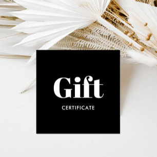Simple Black White Gift Voucher Certificate