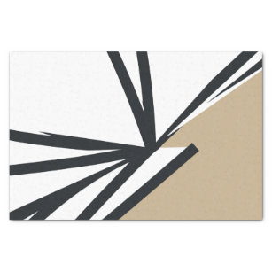 Simple Black White Golden Abstract Tissue Paper