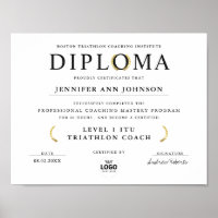 Simple Black White Grad Diploma With Gold Laurel