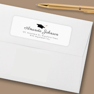 Simple Black White Graduate Cap Graduation