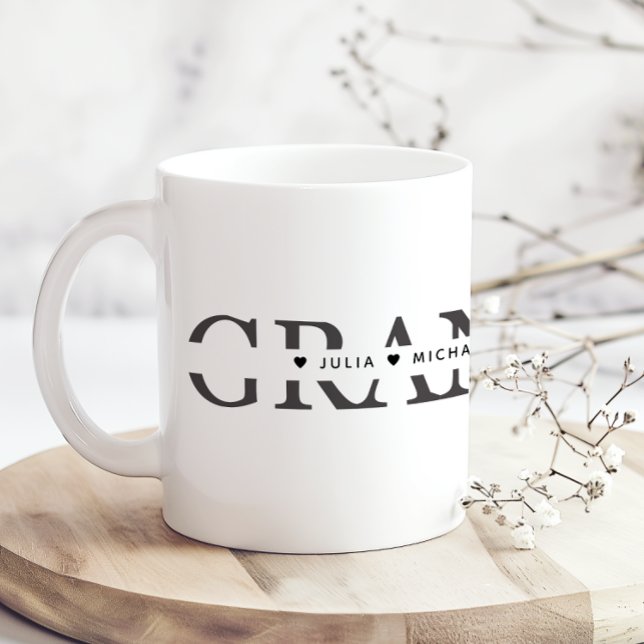 Simple Black White Grandma Add Names Coffee Mug (Creator Uploaded)