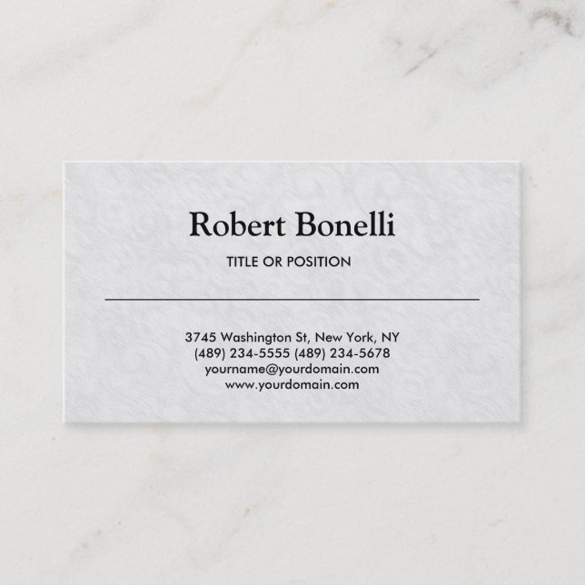 Simple Black White Grey Pattern Business Card (Front)