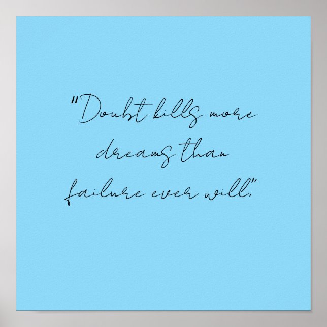 simple black white hand written quote art poster (Front)