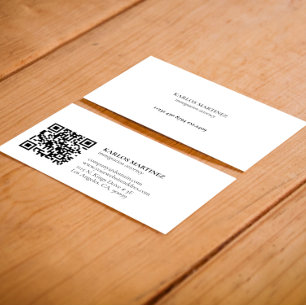 Simple Black & White Immigration Attorney QR code Business Card