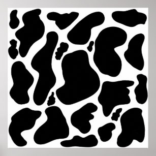 Simple Black & white Large cow spots Animal print