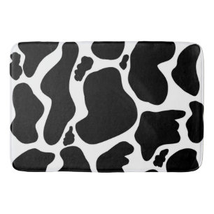 Simple Black & white Large cow spots Animal print Bath Mat