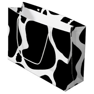 Simple Black & white Large cow spots Animal print Gift Bag