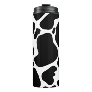Simple Black & white Large cow spots Animal print Thermal Tumbler