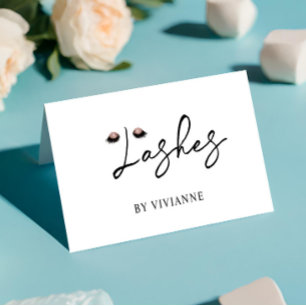 Simple Black White Lash Business Card