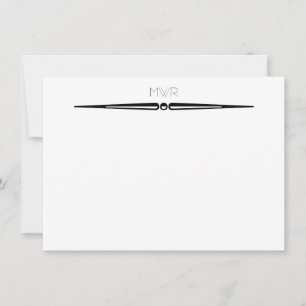Simple Black White Line Border Name Business Men's Card