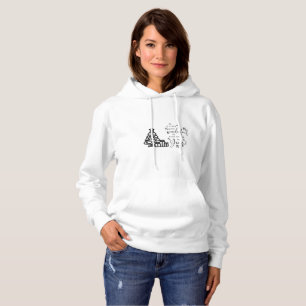 Simple Black White Merry Christmas Trees Quote  Hoodie