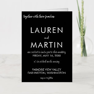 Simple Black & white minimal Wedding Invitation