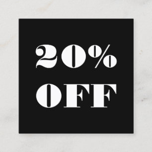 Simple black & white minimalist modern discount card