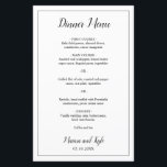 Simple Black White Modern Elegant Wedding Menu<br><div class="desc">Modern Wedding Menu in minimalist black and white with the header and your names in an elegant script along with your menu surrounded by a thin border. The backside has your monogram at the bottom. The fonts and border may be changed to any colour you wish by clicking the "customise"...</div>