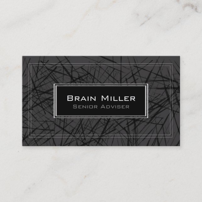 Simple Black White Modern Professional Business Card (Front)