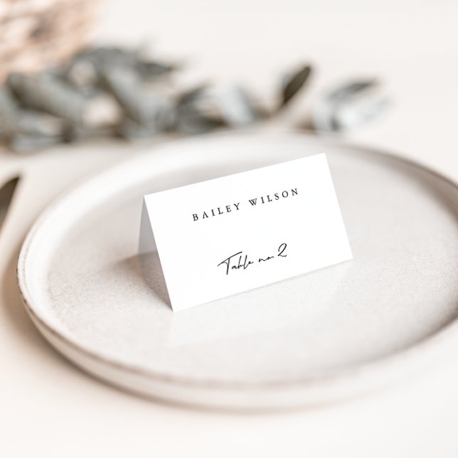 Simple Black & White Modern Wedding Place Card (Creator Uploaded)