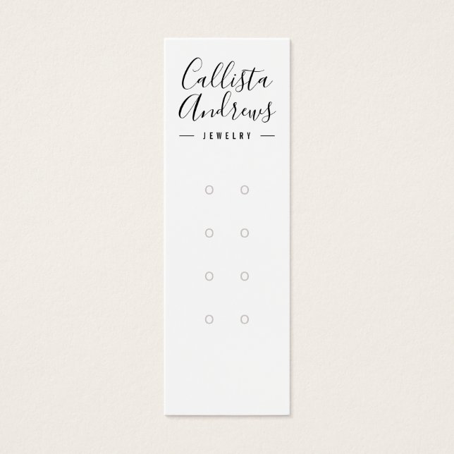 Simple Black White Multiple Earring Display Card (Front)